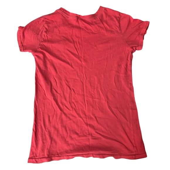 Vintage Y2K Abercrombie & Fitch Spell Out Red Logo Tee Size Large Fitted Moose - Picture 3 of 3